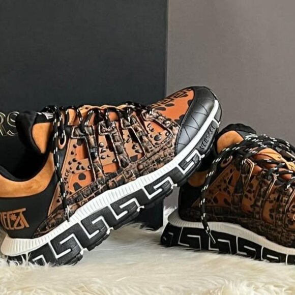 Versace Sneaker Vitello Stampa Dalmata Mix Material - Picture 2 of 12